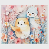 Niedliche Tiere Geschenkpapier (Flach)