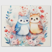 Niedliche Tiere Geschenkpapier (Flach)