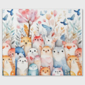 Niedliche Tiere Geschenkpapier (Flach)