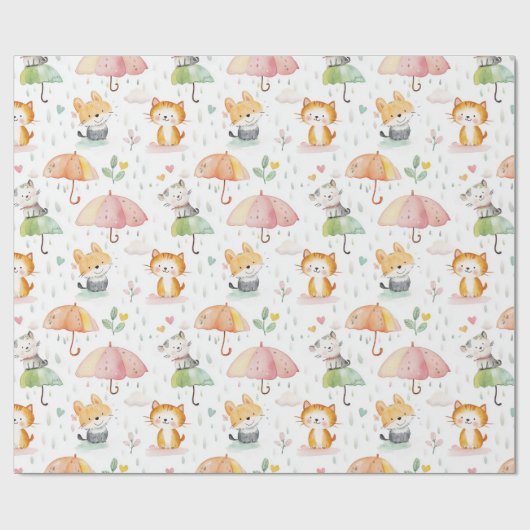 Niedliche Tiere Geschenkpapier (Flach)