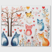 Niedliche Tiere Geschenkpapier (Flach)