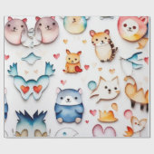 Niedliche Tiere Geschenkpapier (Flach)