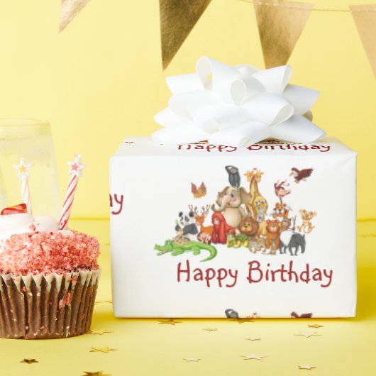Niedliche Tiere Geschenkpapier (Geburtstagsparty)