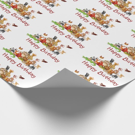 Niedliche Tiere Geschenkpapier (Ecke)