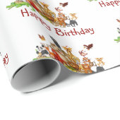 Niedliche Tiere Geschenkpapier (Rolleneckpunkt)