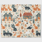 Niedliche Tiere Geschenkpapier (Flach)