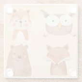 Niedliche Tiere Glasuntersetzer (Rückseite)