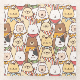 Niedliche Tiere Glasuntersetzer