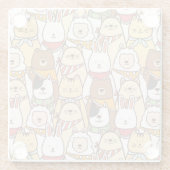 Niedliche Tiere Glasuntersetzer (Rückseite)