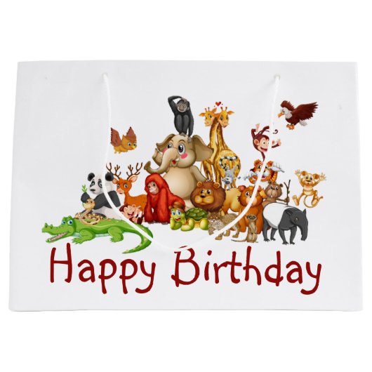 Niedliche Tiere Große Geschenktüte (Vorderseite)