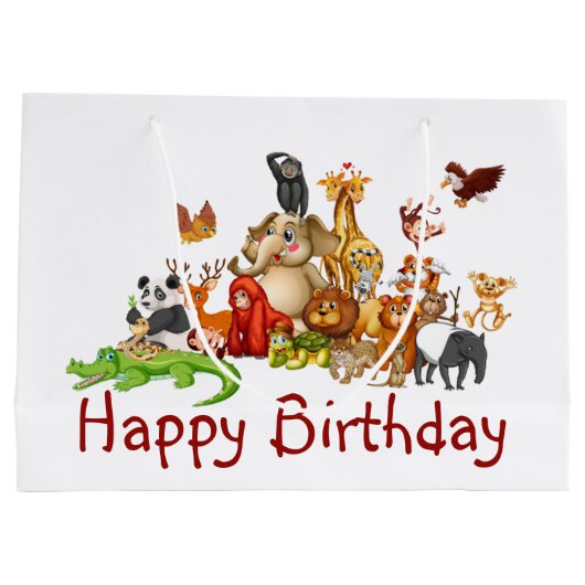 Niedliche Tiere Große Geschenktüte (Rückseite)