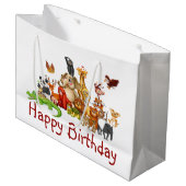 Niedliche Tiere Große Geschenktüte (Vorderseite Schrägansicht)