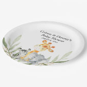 Niedliche Tiere Grünpflanzen geschlechtsneutral Pappteller (Schrägansicht)