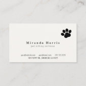 Niedliche Tiere Haustiere Sitter Dog Walker Visitenkarte (Rückseite)