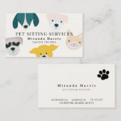 Niedliche Tiere Haustiere Sitter Dog Walker Visitenkarte (Vorne/Hinten)
