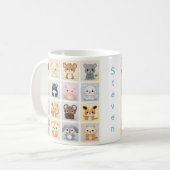 Niedliche Tiere I Kinder Individuelle Name Kaffee Kaffeetasse (Vorderseite Links)