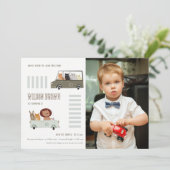 Niedliche Tiere im Foto Kindergeburtstag Einladung (Stehend Vorderseite)