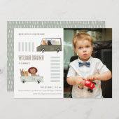 Niedliche Tiere im Foto Kindergeburtstag Einladung (Vorne/Hinten)