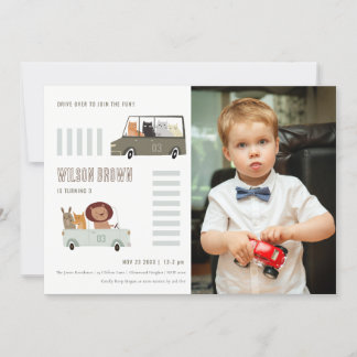 Niedliche Tiere im Foto  Kindergeburtstag Einladung