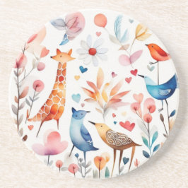 Niedliche Tiere im Garten Getränkeuntersetzer