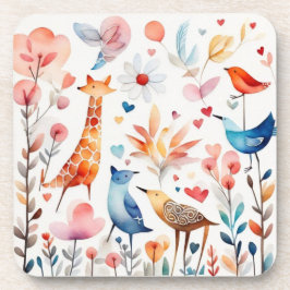 Niedliche Tiere im Garten Getränkeuntersetzer