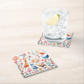 Niedliche Tiere im Garten Rechteckiger Pappuntersetzer (Vor Ort)