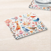 Niedliche Tiere im Garten Rechteckiger Pappuntersetzer (angewinkelt)