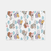 Niedliche Tiere im Hubschraubermuster Fleecedecke (Vorderseite (Horizontal))