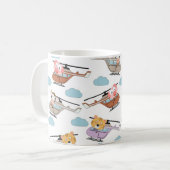 Niedliche Tiere im Hubschraubermuster Kaffeetasse (Vorderseite Links)