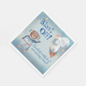 Niedliche Tiere im Outer Space Babythema Serviette (Ecke)