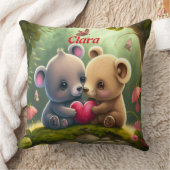 Niedliche Tiere in der Liebe werfen Kissen (Decke)