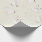 Niedliche Tiere in hellgrün Geschenkpapier (Ecke)