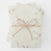 Niedliche Tiere in hellgrün Geschenkpapier Set (Beispiel)