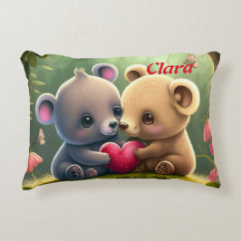 Niedliche Tiere in Liebe Dekokissen