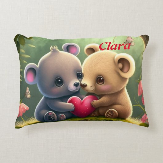 Niedliche Tiere in Liebe Dekokissen (Vorderseite)