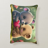Niedliche Tiere in Liebe Dekokissen (Rückseite(Vertikal))