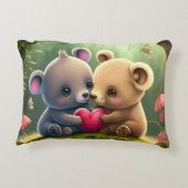 Niedliche Tiere in Liebe Dekokissen (Rückseite)