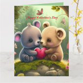 Niedliche Tiere in Liebe Karte (Gelbe Blume)