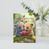 Niedliche Tiere in Liebe Postkarte (Stehend Vorderseite)