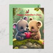 Niedliche Tiere in Liebe Postkarte (Vorne/Hinten)