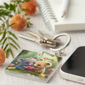 Niedliche Tiere in Liebe Schlüsselanhänger (Vorderseite rechts)