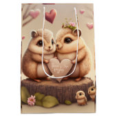 Niedliche Tiere in Lieben Mittlere Geschenktüte (Rückseite)