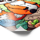 Niedliche Tiere in Wald für Kinder Fotodruck (Ecke)