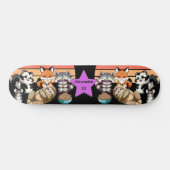 Niedliche Tiere Individuelle Name Skateboard (Horizontal)