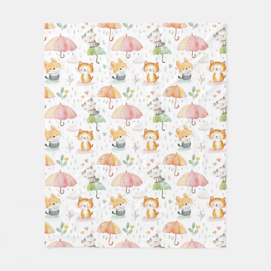 Niedliche Tiere Kindergeschenk Fleecedecke (Vorderseite)