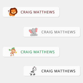 Niedliche Tiere Kleidung für Personalisierte Namen Etiketten