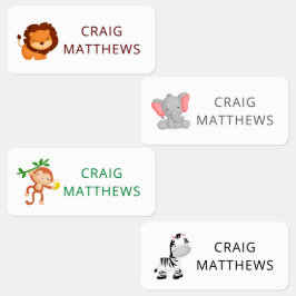 Niedliche Tiere Kleidung für Personalisierte Namen Etiketten