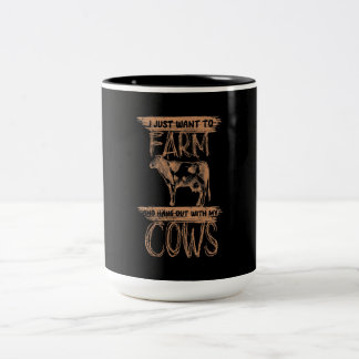 niedliche Tiere Kuh| Funny Cow Lover Geschenk Zweifarbige Tasse