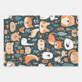 Niedliche Tiere machen Spaß beim Design, grüne Dek Geschenkpapier Set (Vorderseite 2)