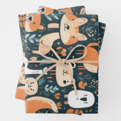 Niedliche Tiere machen Spaß beim Design, grüne Dek Geschenkpapier Set (Beispiel)